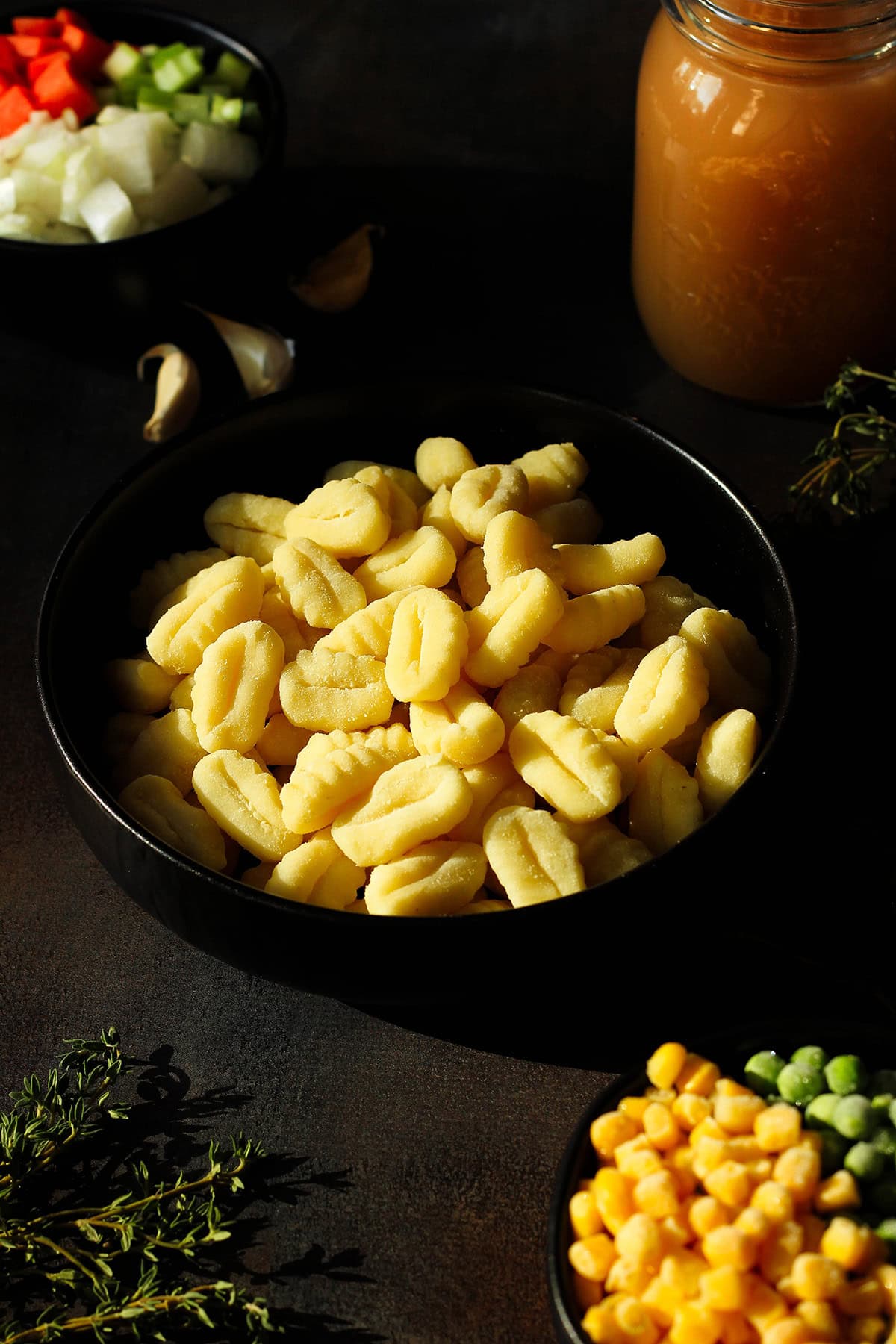 ingredients for veggie gnocchi soup