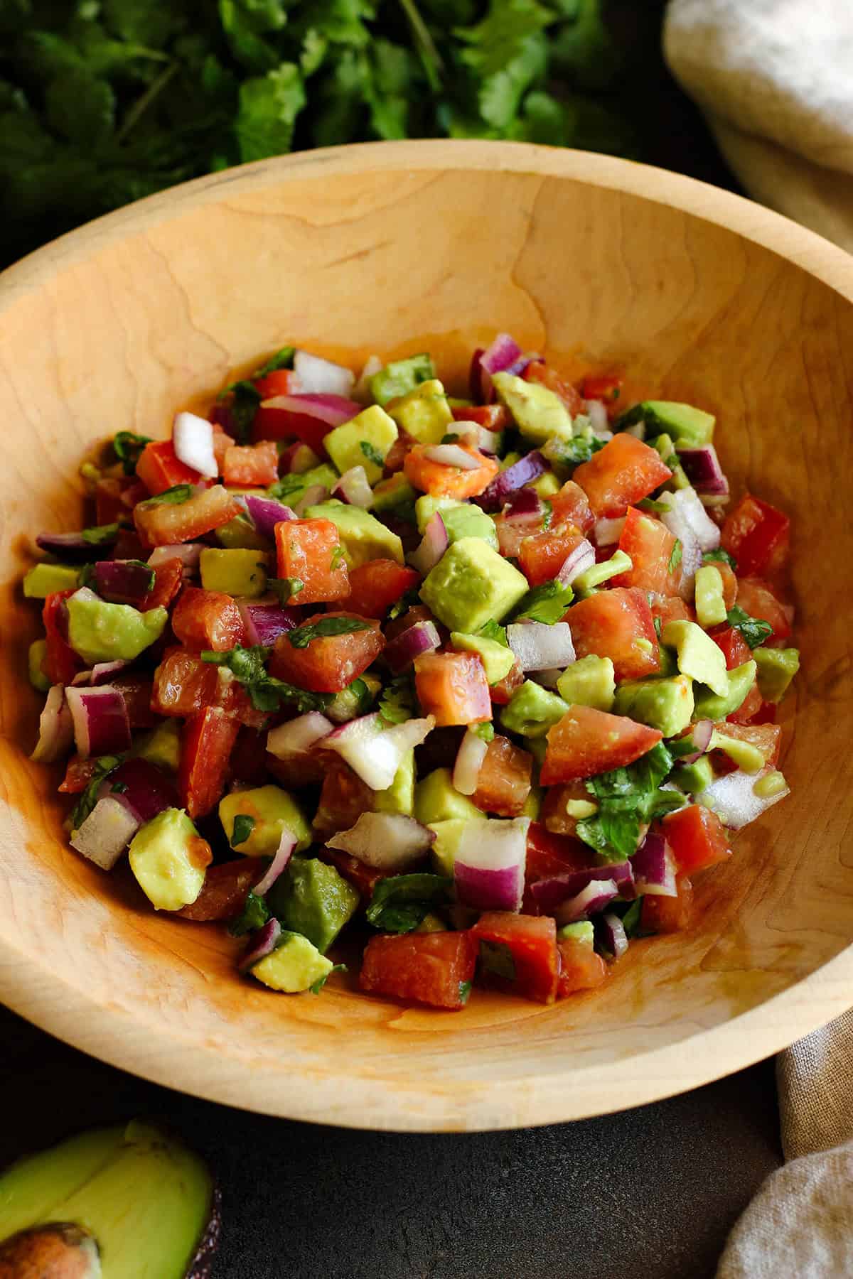 healthy tomato avocado salad