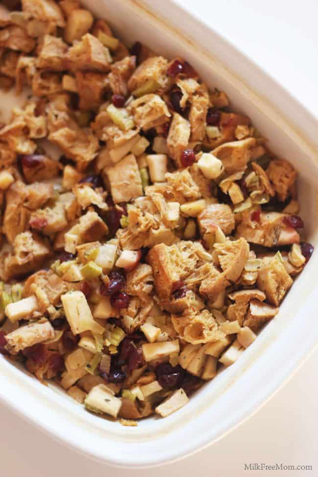 Dairy Free Apple Cranberry Stuffing