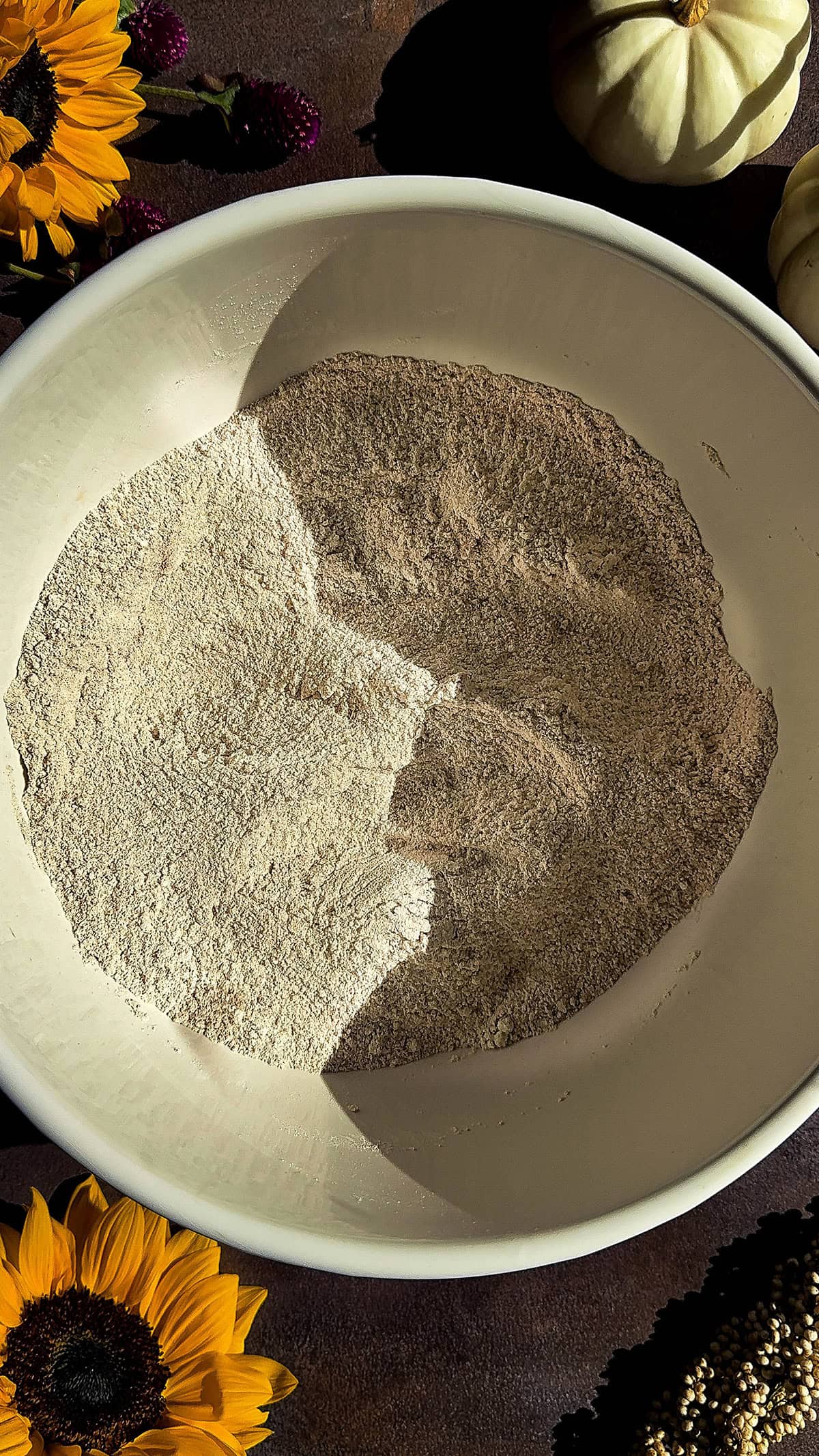 dry ingredients for pumpkin cake