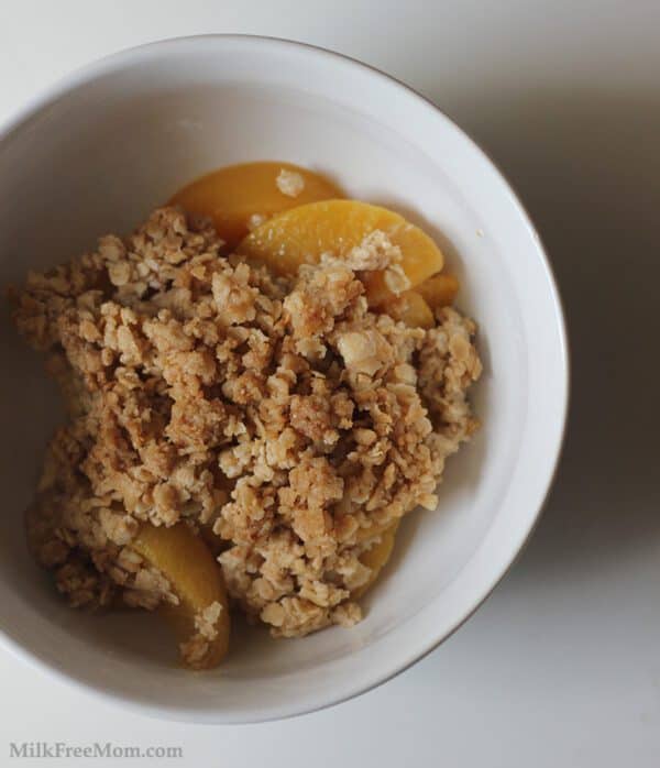 Gluten Free Dairy Free Peach Crisp Vegan Milk Free Mom