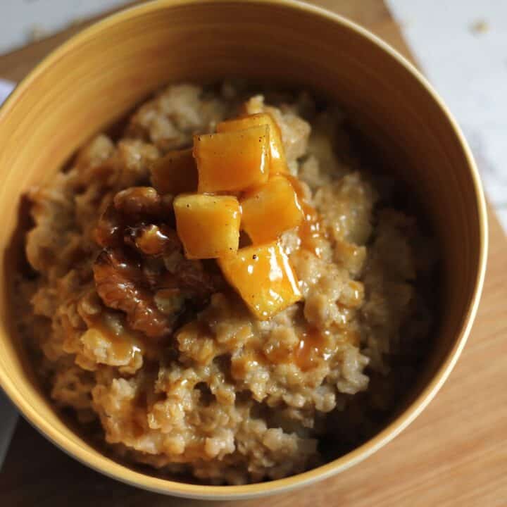 Dairy Free Caramel Apple Oatmeal