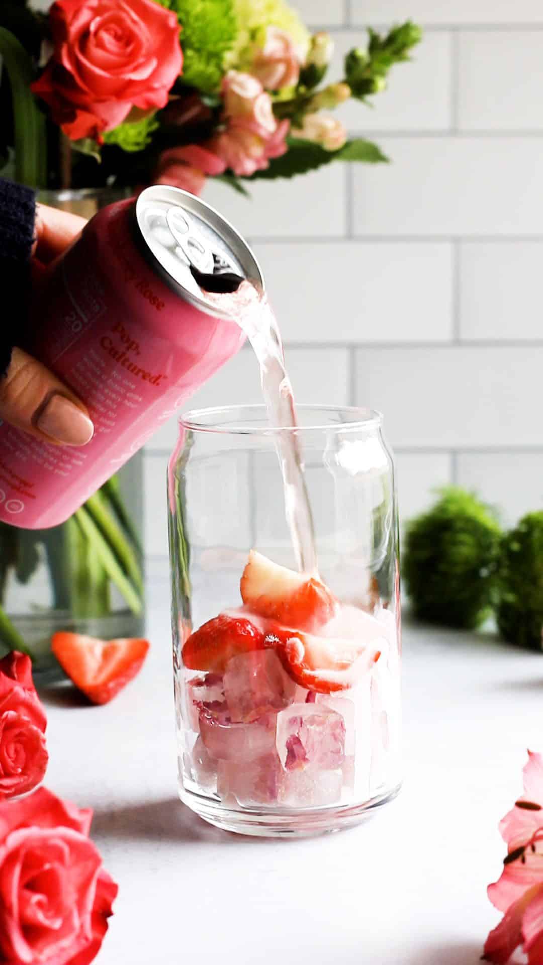 rose petal ice cubes