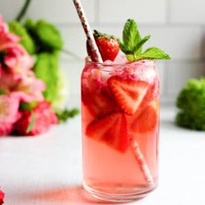 rose petal and berry mocktail