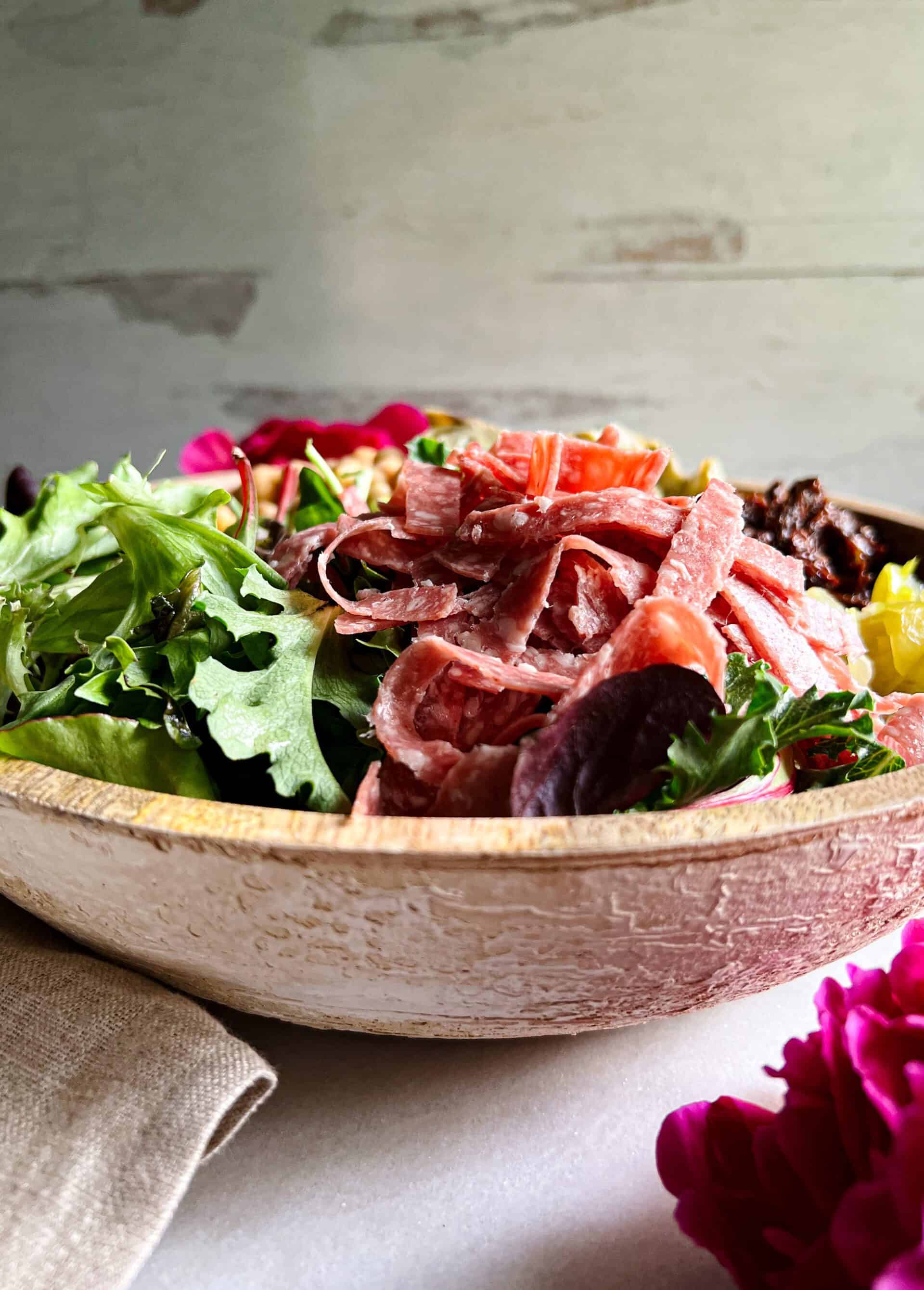 Italian Salad with Chickpeas and Salami Milk Free Mom