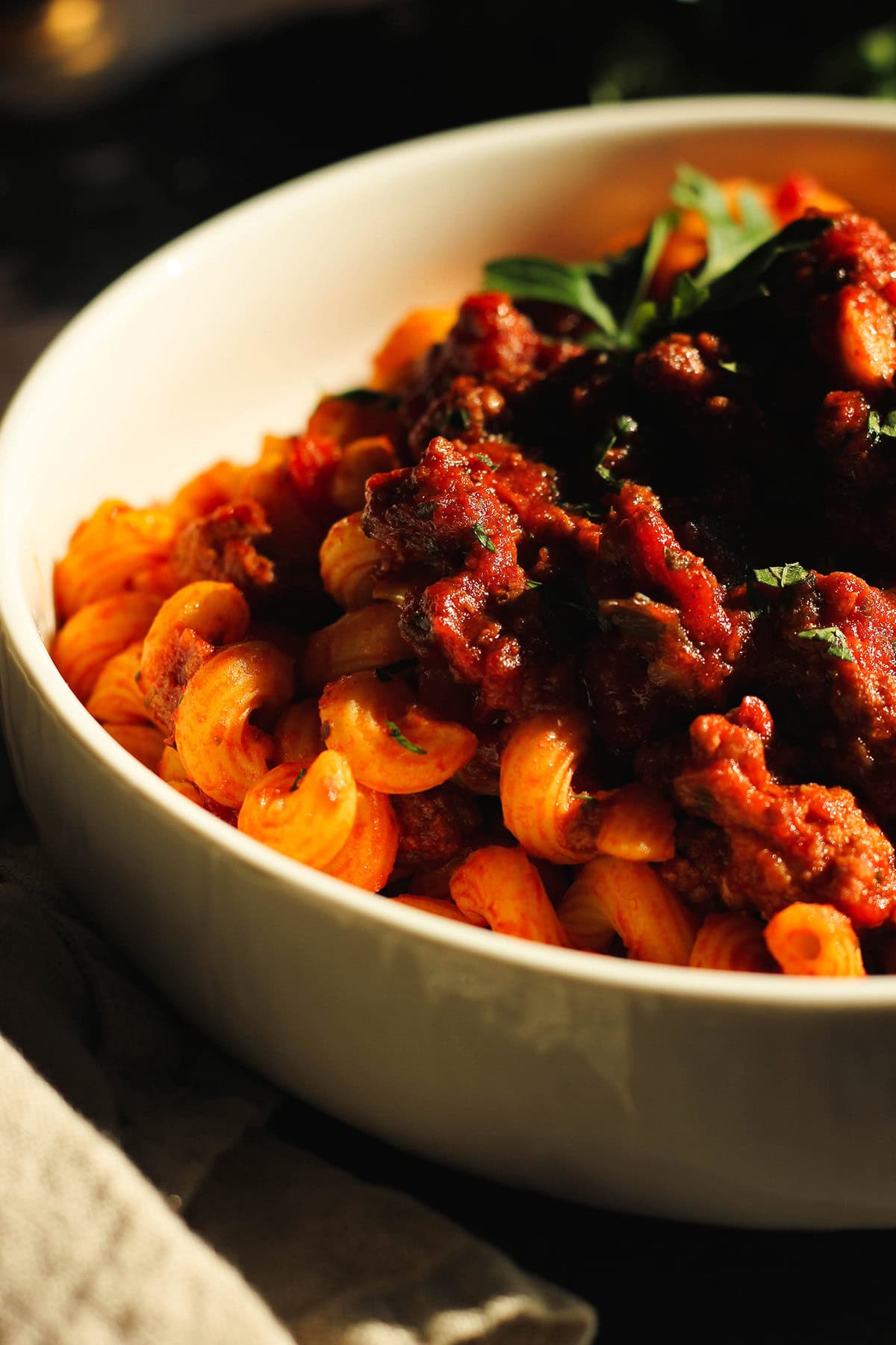 meat sauce served over pasta