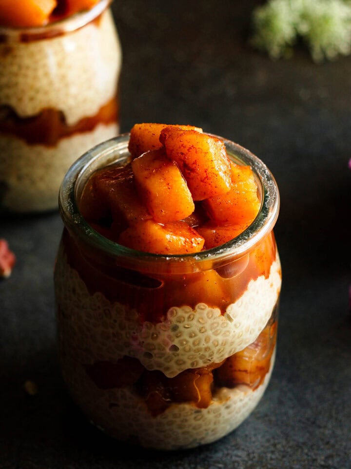 apple pie chia pudding dairy free