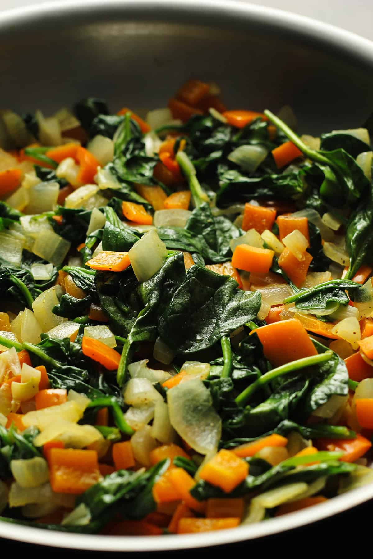 cooking vegetables for baked eggs