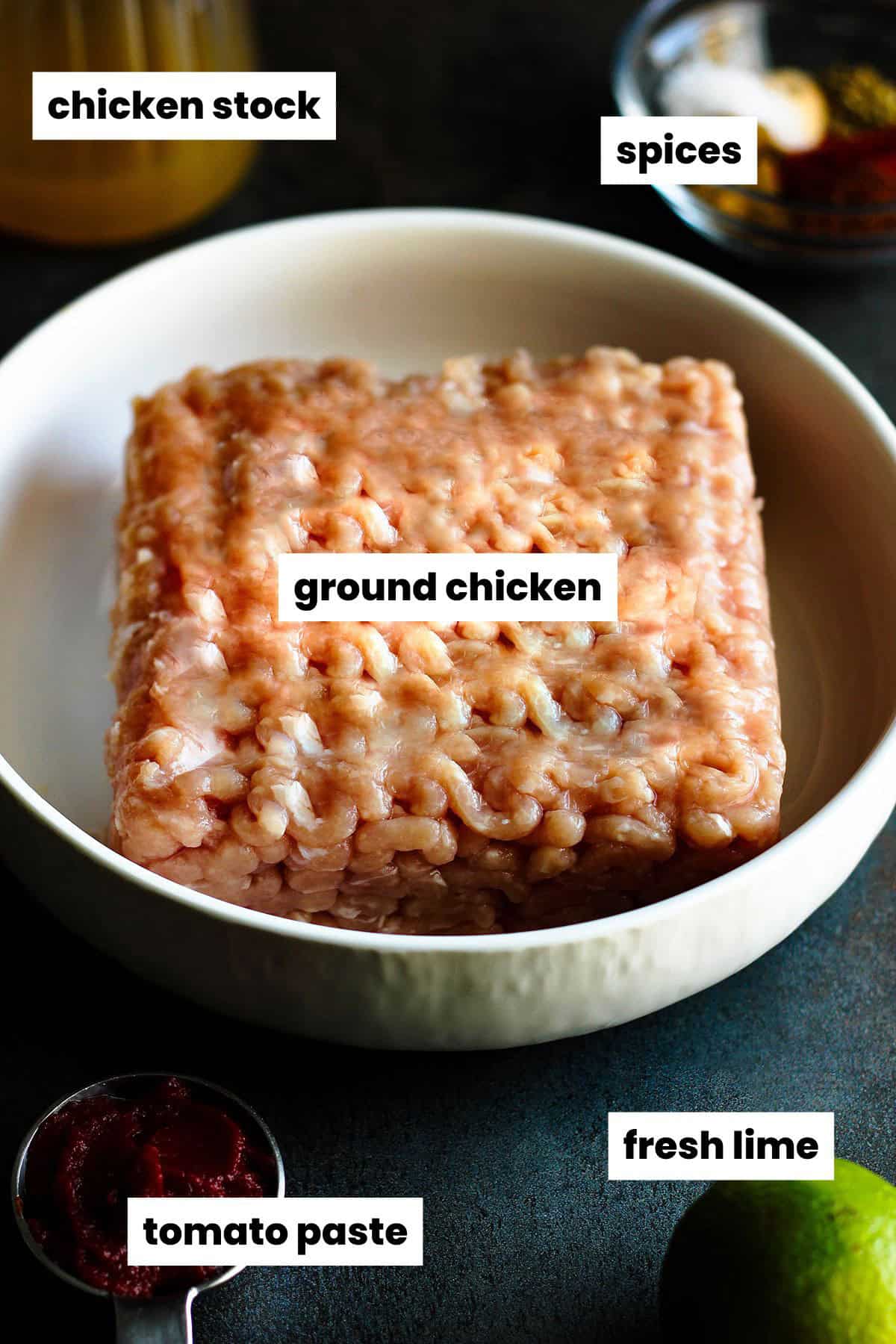 ingredients for chicken taco meat